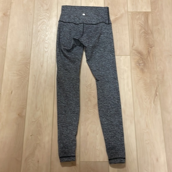 Lululemon Wunder Under Full Length Lettings, Heathered Black, sz 6 - Picture 3 of 8